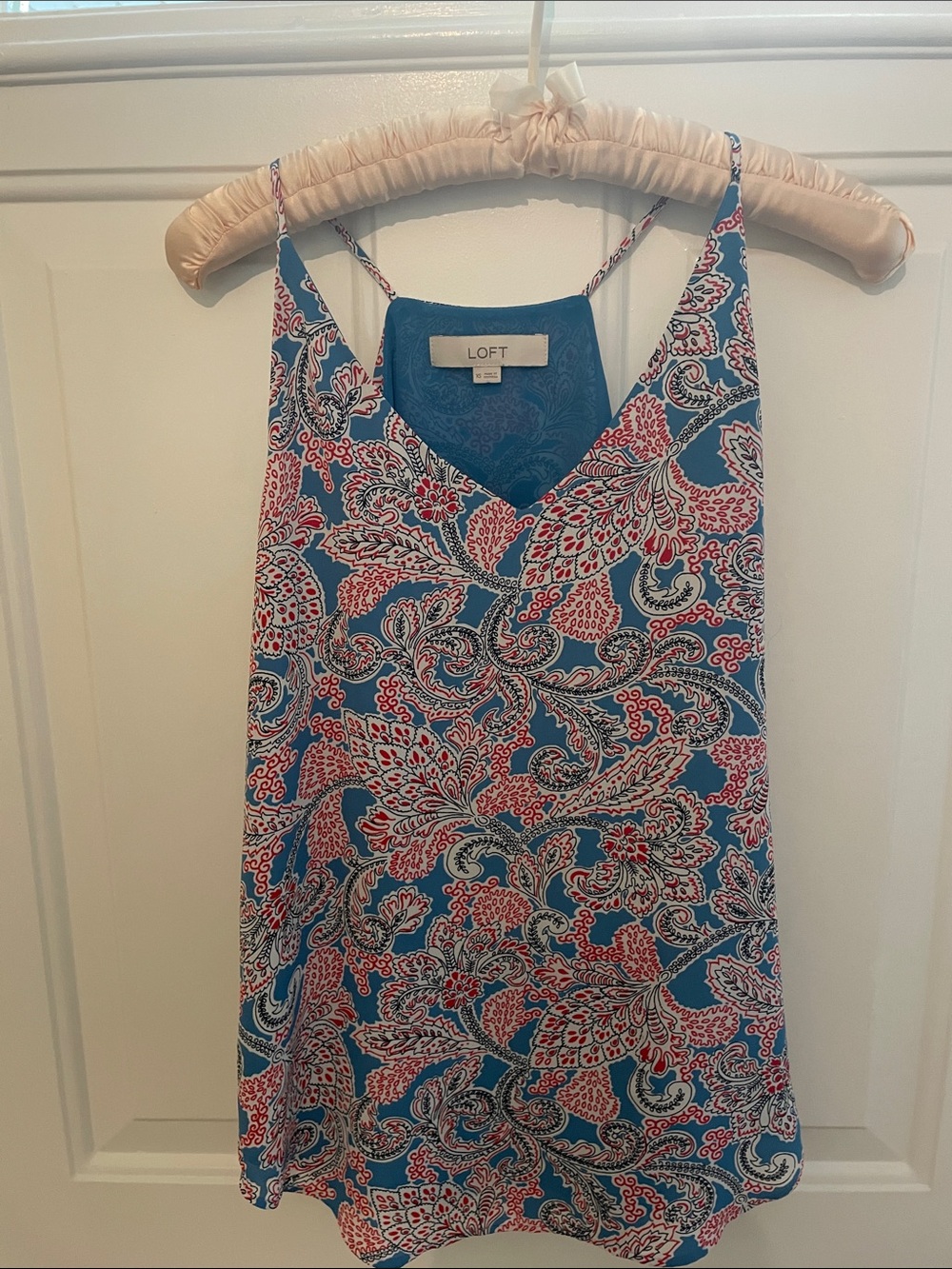 LOFT Blue Paisley-Print Spaghetti-Strap Tank